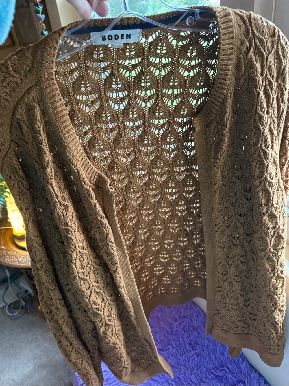 Boden Openwork Knit Cardigan - light Brown